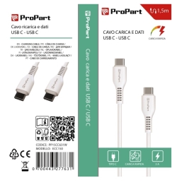 ProPart CAVO USB TIPO-C - TIPO-C PP15CC631W (ECC150) 1.5MT BIANCO