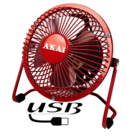 Akai VENTILATORE MINI DA TAVOLO 10CM 4 PALE (VE10USB) COLORI ASSORTITI