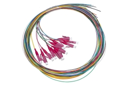 Link SET 12 CAVI PIGTAIL FIBRA OTTICA COLORATI CONNETTORI LC OM4 SIMPLEX 2 MT (LKLC12PT4)