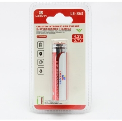 Leovin BATTERIA AL LITIO 3.7V/4.2V 12800MAH 18650 CON PIN POSITIVO ALTO (LE-863)